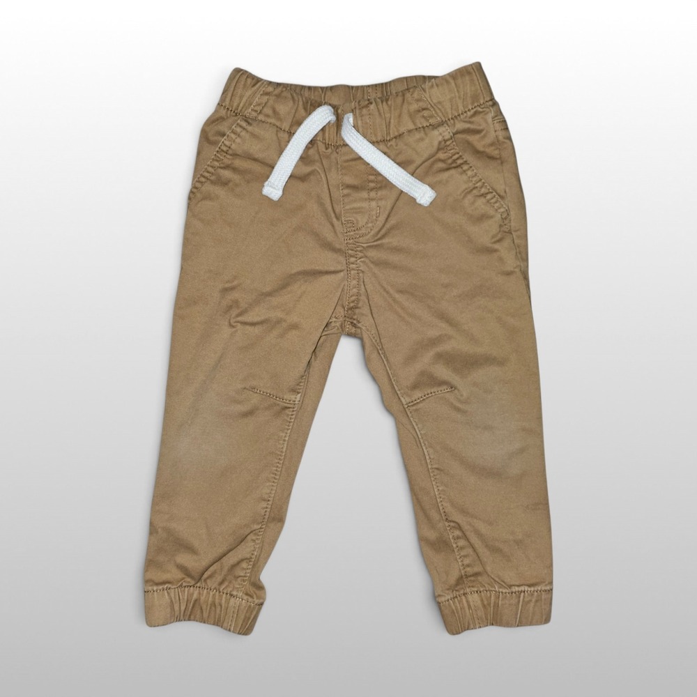 Toddler Kids Cat & Jack Jogger Pants Elastic Waist Khaki Brown 18M Trousers